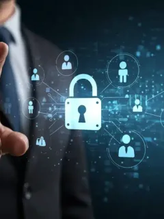 Digital padlock protecting personal data on a network, symbolizing the Consumer Data Protection Act of 2025.