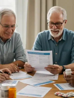 Seniors discussing 2025 Medicare prescription drug changes