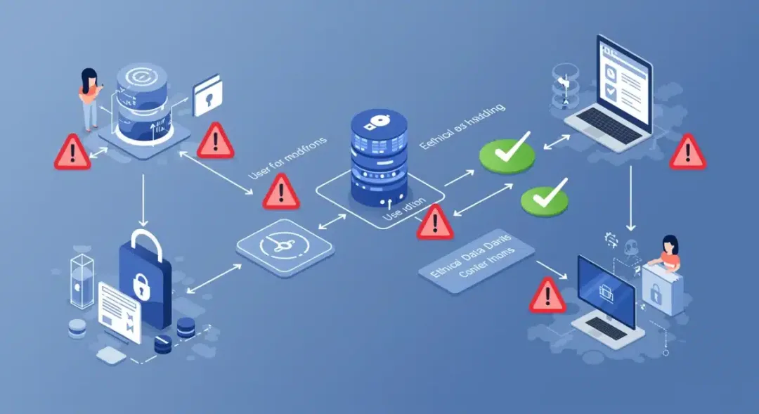 Infographic showing secure data flow and user privacy controls.