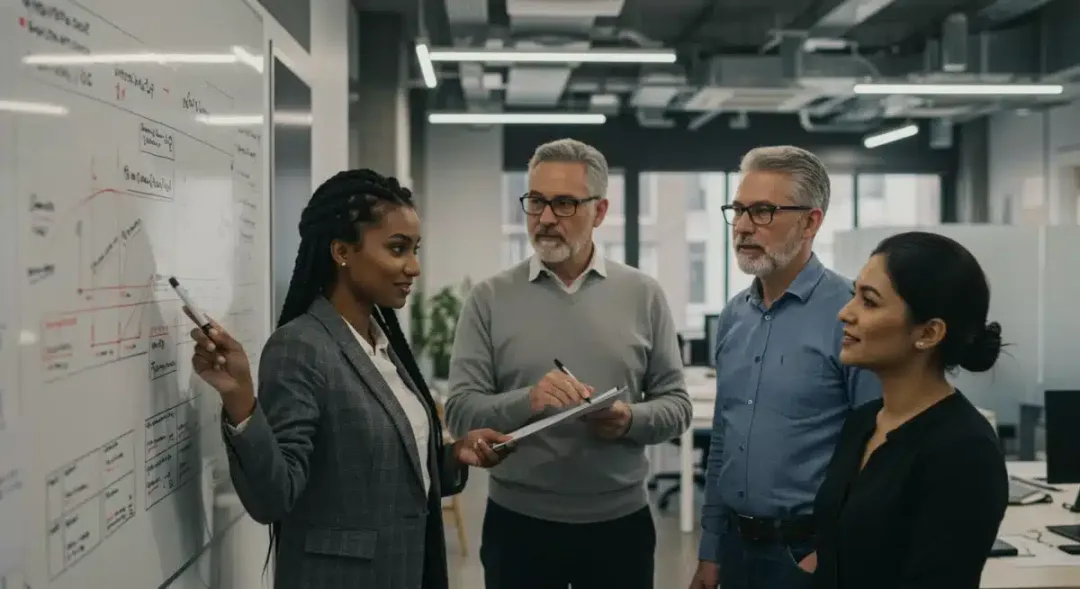 Tech professionals collaborating after achieving certifications