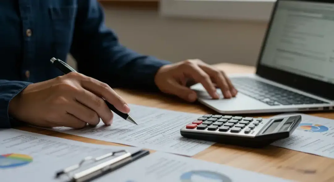 Person meticulously filling out 2026 education tax forms