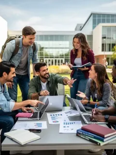 College students discussing FAFSA changes on campus