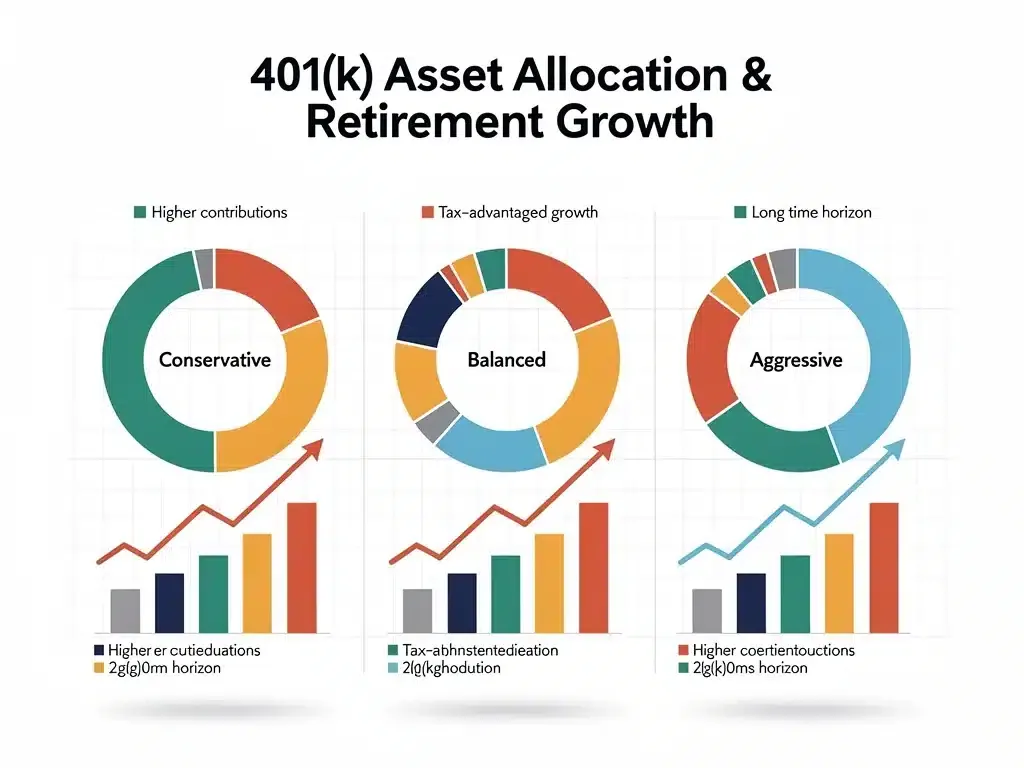 Diverse investment portfolios illustrating retirement growth strategies.