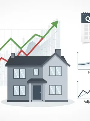 Comparative analysis of fixed versus adjustable mortgage rates for US homebuyers in Q1 2026, with financial charts and a calendar.