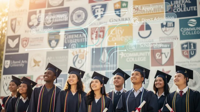Graduating seniors looking at direct college admission pathways