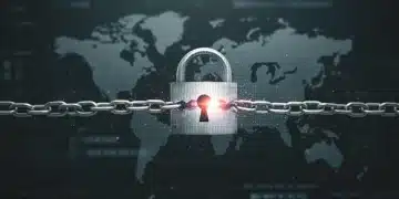 Illustration of a broken digital padlock over a U.S. map, symbolizing a major data breach affecting American consumers.