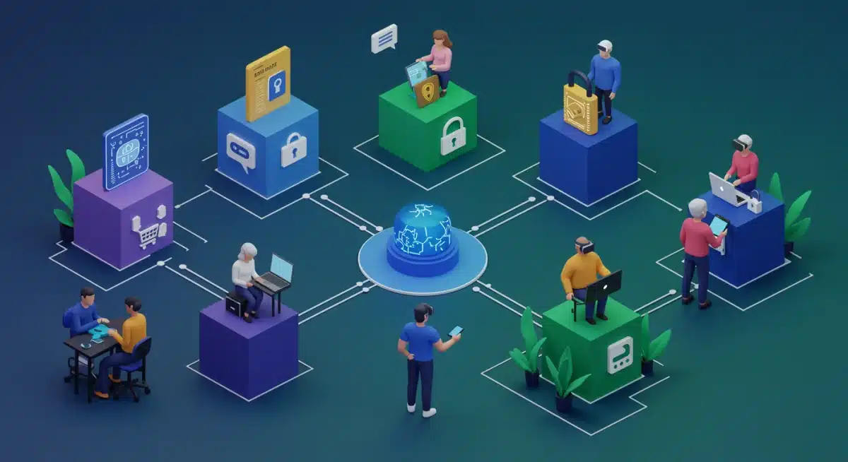 Five pillars representing FTC's new online scam guidelines