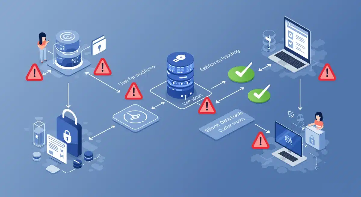 Infographic showing secure data flow and user privacy controls.