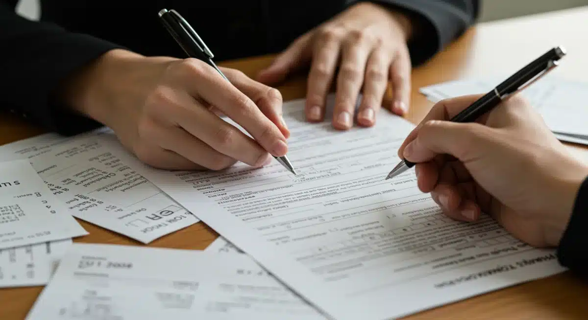 Hands filling out LIHEAP application form with supporting documents