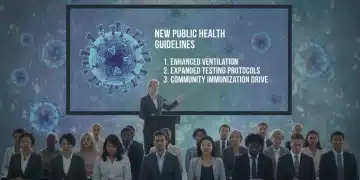 New CDC Guidelines for Public Health Emerge After Latest Virus Strain Detected in December CDC official presenting new public health guidelines after virus strain detection