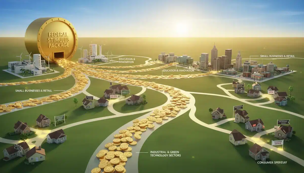 Visualizing financial flow and economic benefits from the new Federal Stimulus Package