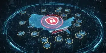 US Infrastructure: 3 Key Cybersecurity Threats 2026 Secure digital network protecting US infrastructure from cyber threats