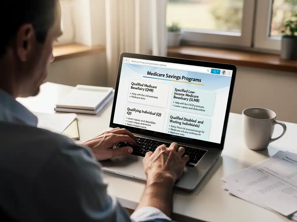 Individual researching Medicare Savings Programs for cost reduction