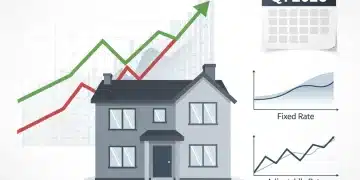 Comparative analysis of fixed versus adjustable mortgage rates for US homebuyers in Q1 2026, with financial charts and a calendar.
