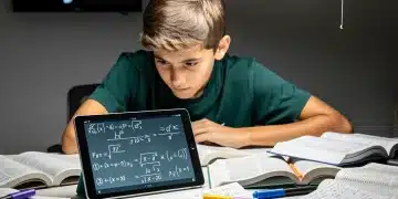 Student using adaptive practice methods on a tablet to boost Digital SAT Math scores.