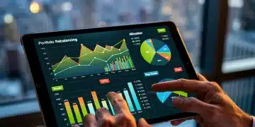 Digital tablet showing investment portfolio rebalancing strategies for 2026 market volatility.