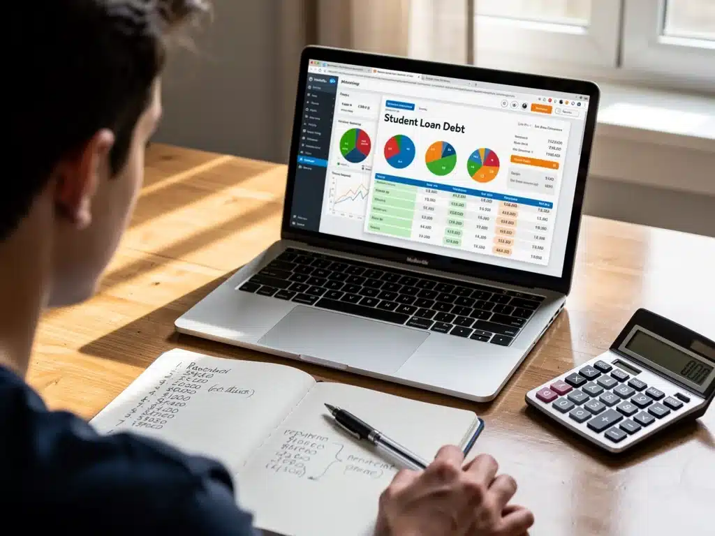 Individual actively managing and planning student loan repayment amidst new federal changes.