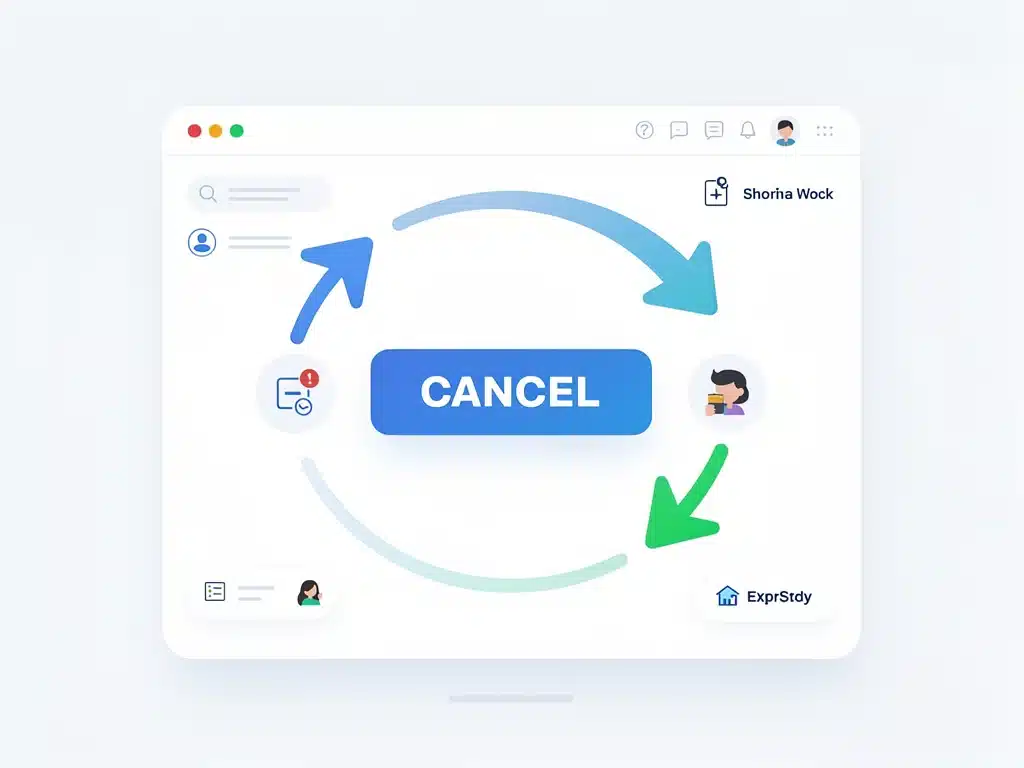 Simplified user interface with prominent cancel button for easy subscription termination.